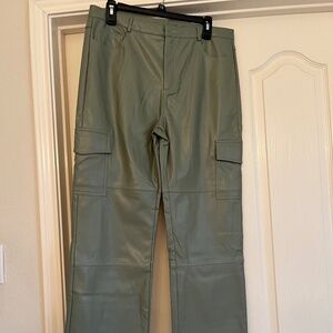 Olive faux leather Pink Lily NWOT